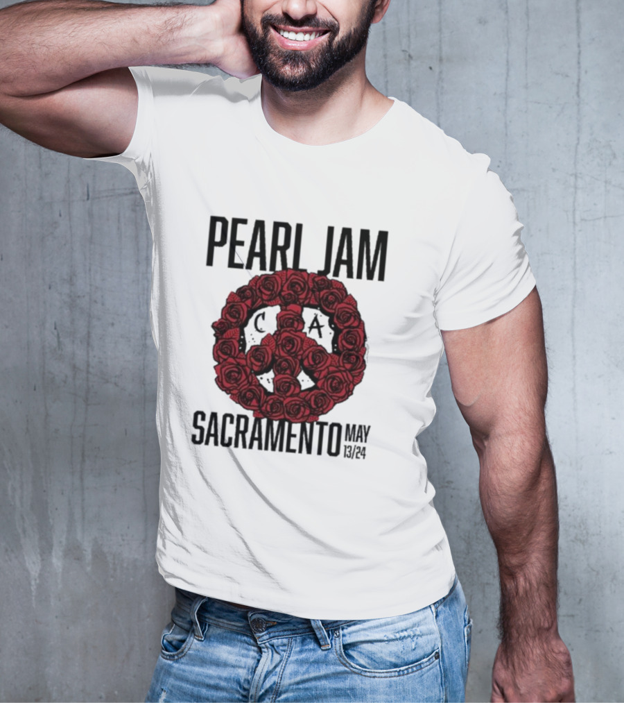 Pearl Jam Sacramento May 13 24 Roses Peace T-Shirt