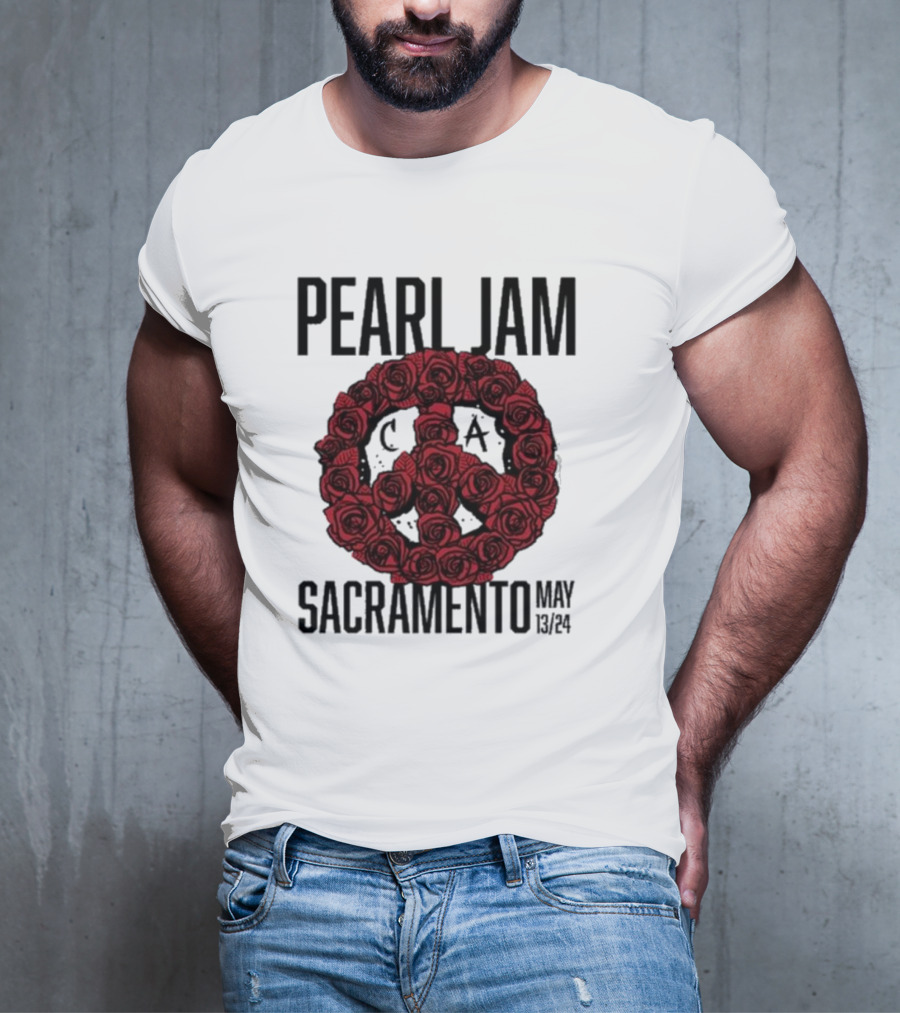 Pearl Jam Sacramento May 13 24 Roses Peace T-Shirt