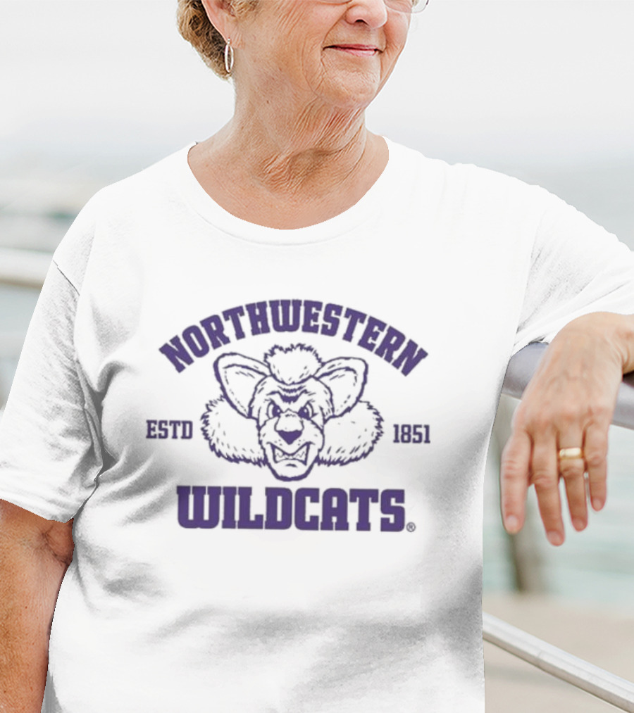 Northwestern Wildcats ESTD 1851 Sport Grey Women’s Lacrosse Willie T-Shirt