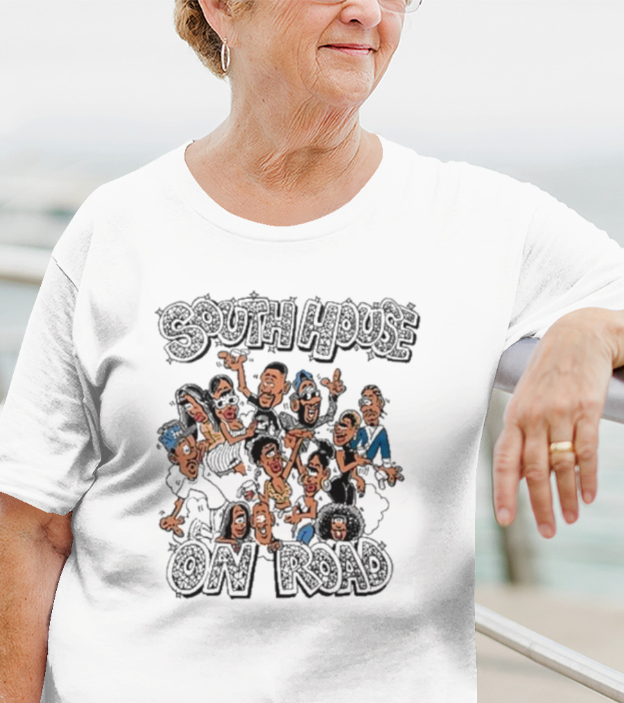 Freakorico South House On Road Cartoon Characters T-Shirt