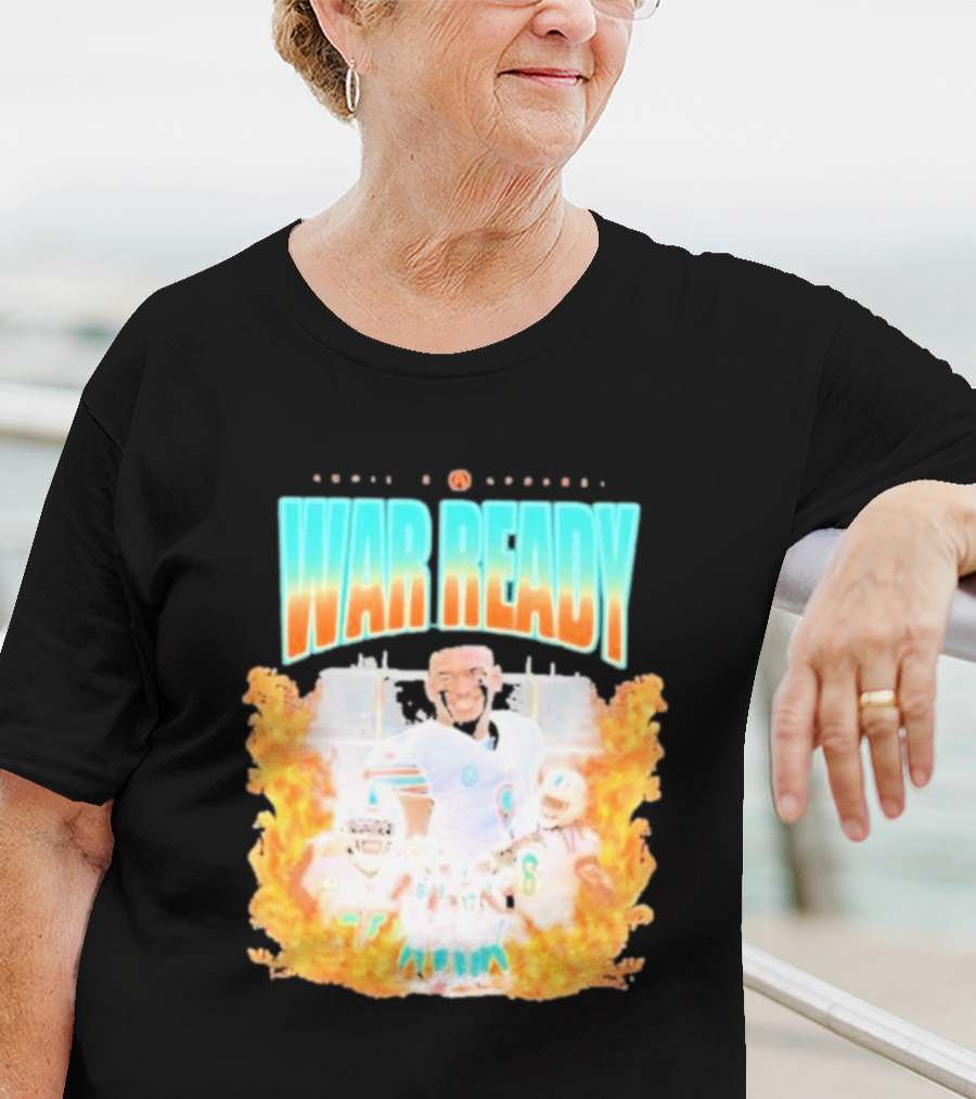 Waddle And Associates War Ready Miami Football Flame Burst T-Shirt