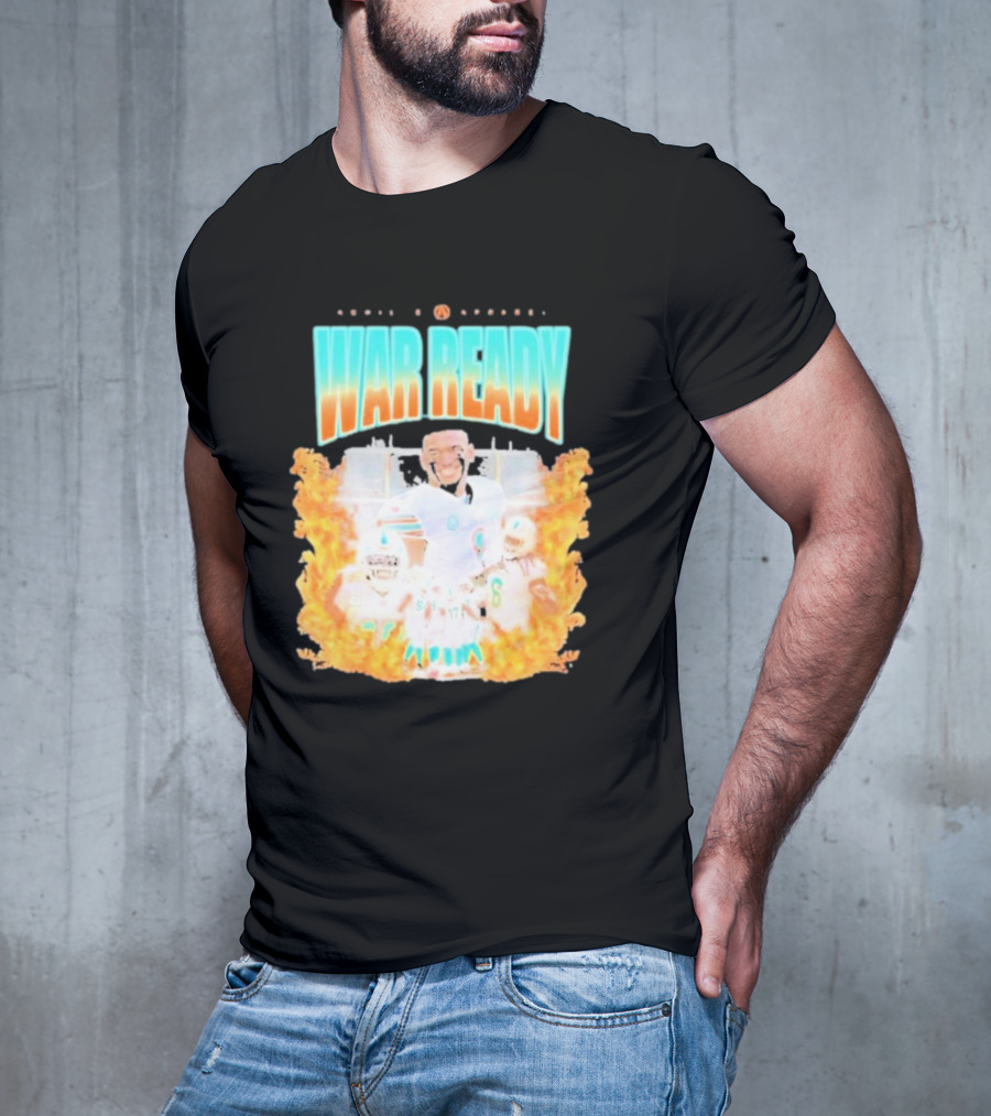 Waddle And Associates War Ready Miami Football Flame Burst T-Shirt