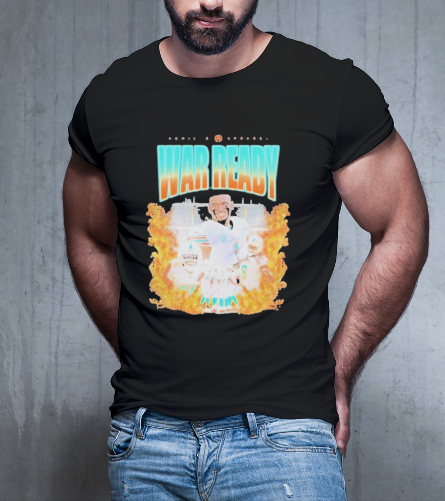 Waddle And Associates War Ready Miami Football Flame Burst T-Shirt