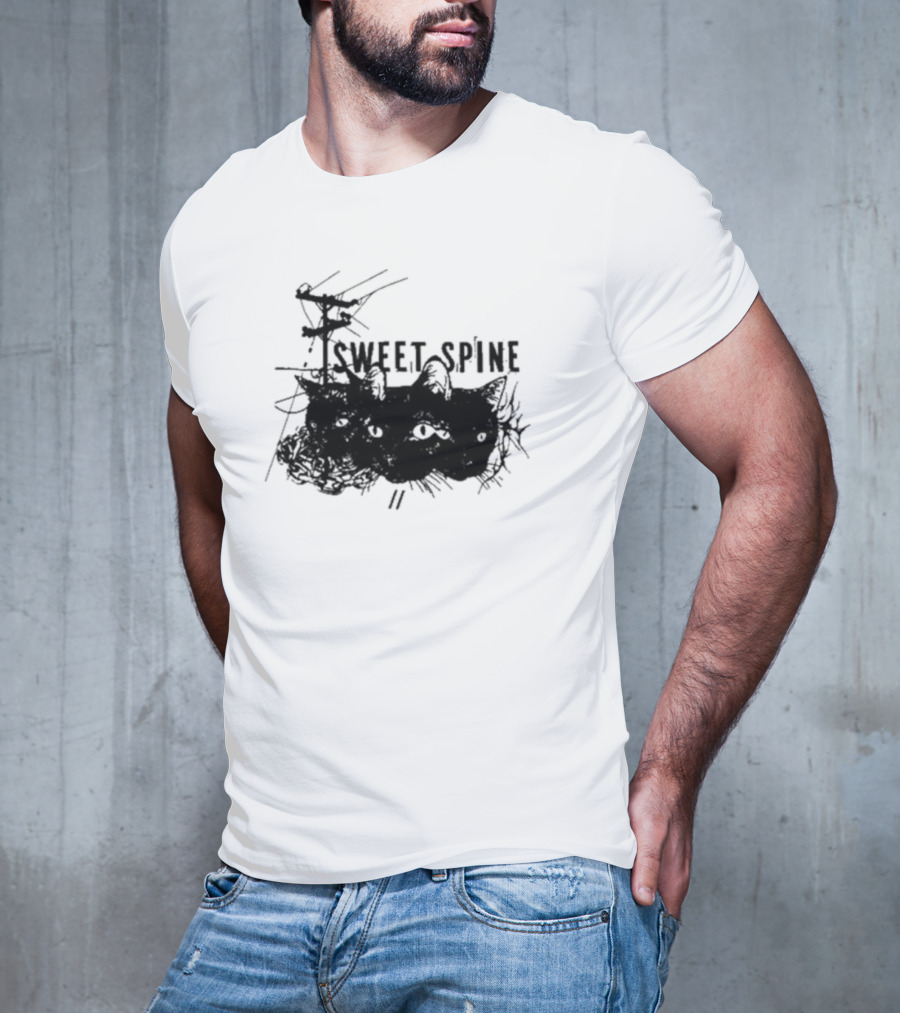 Sweet Spine 3 Headed Cat Dark T-Shirt