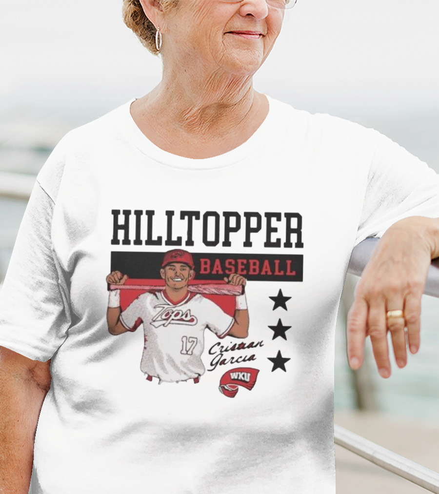 Hilltopper Baseball Tops 17 WKU Cristian Garcia T-Shirt