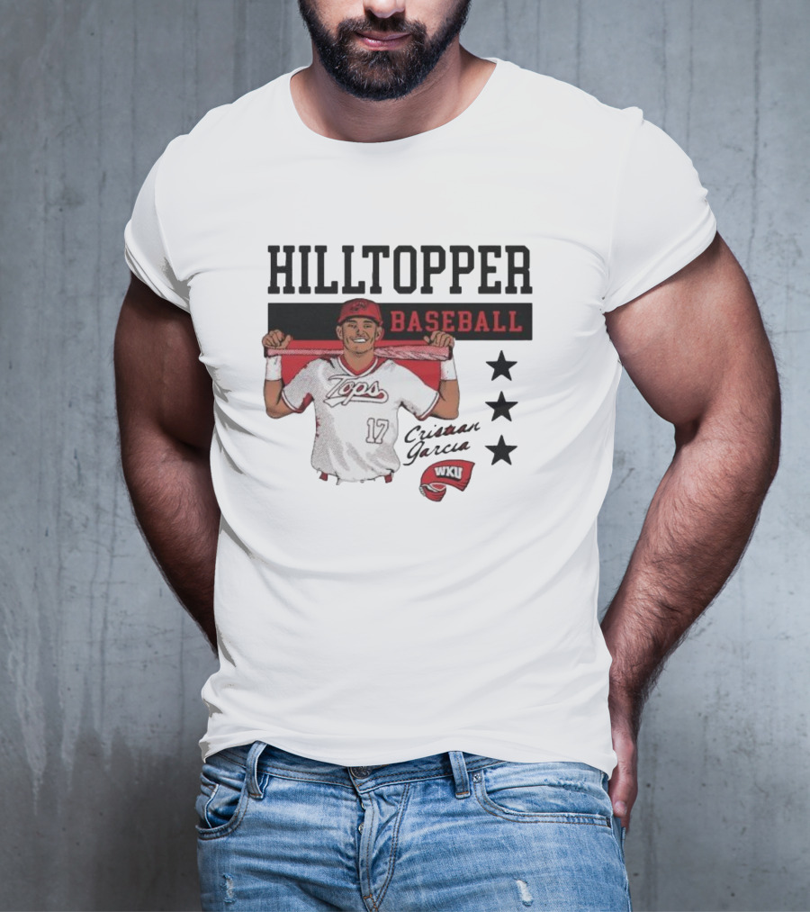 Hilltopper Baseball Tops 17 WKU Cristian Garcia T-Shirt