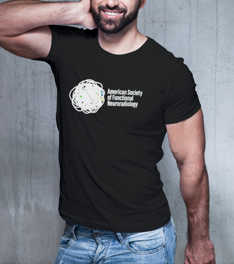 American Society Of Functional Neuroradiology Logo With Abstract Brain T-Shirt