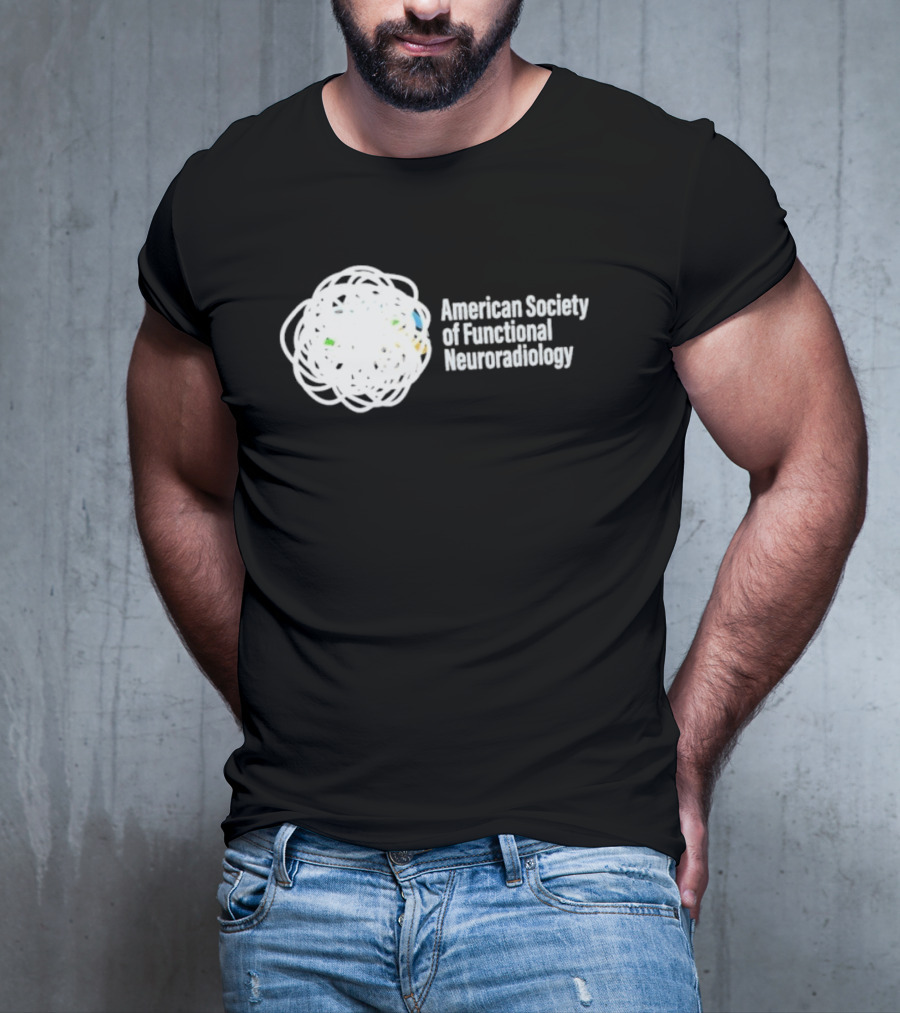 American Society Of Functional Neuroradiology Logo With Abstract Brain T-Shirt