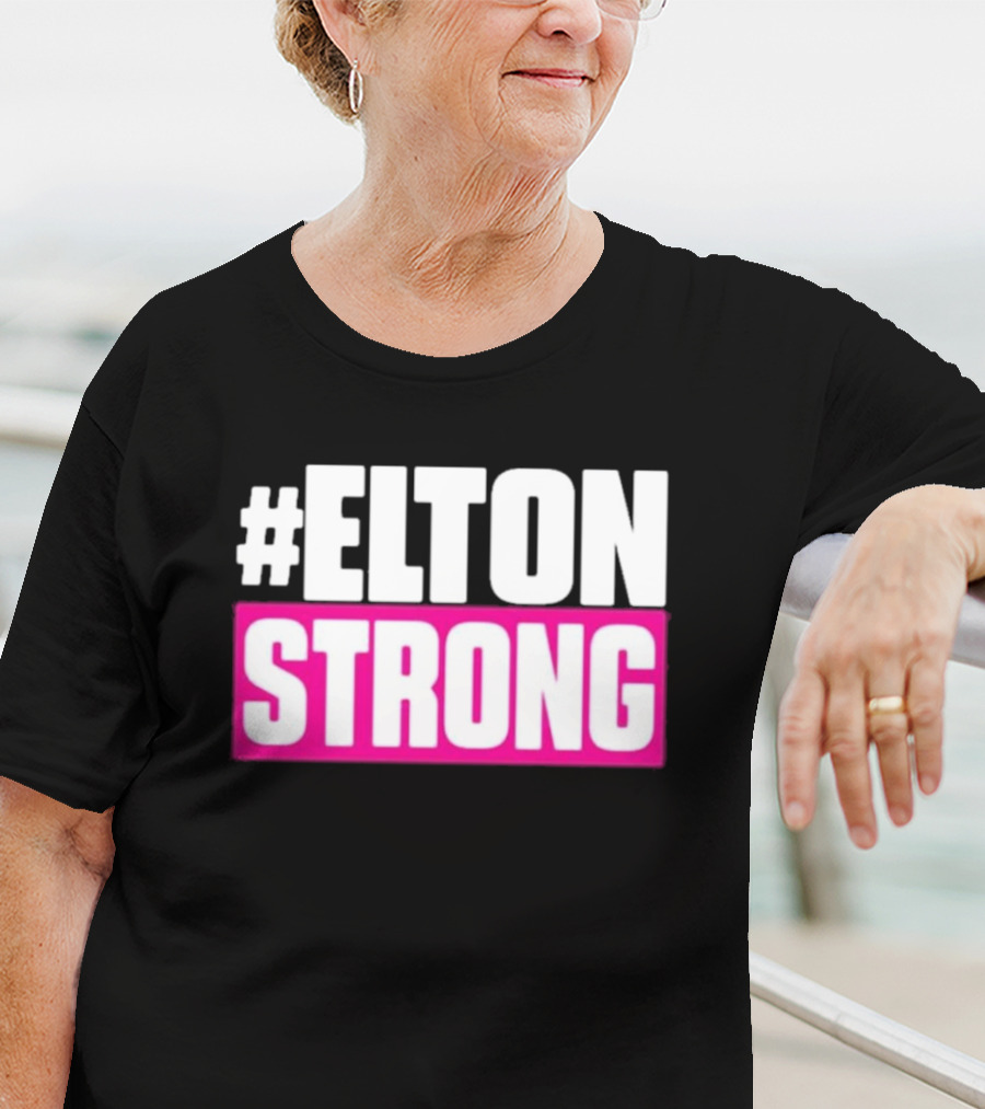 EltonStrong Pink And White Bold Text Design For Bayley Fans T-Shirt