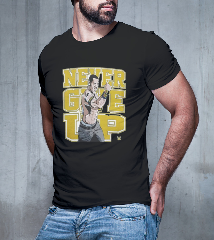 NEVER GIVE UP John Cena WWE T-Shirt