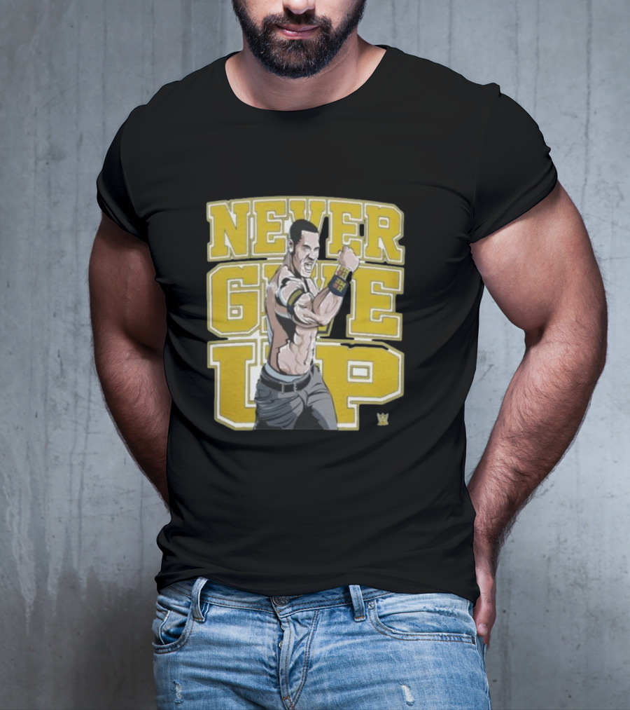 NEVER GIVE UP John Cena WWE T-Shirt