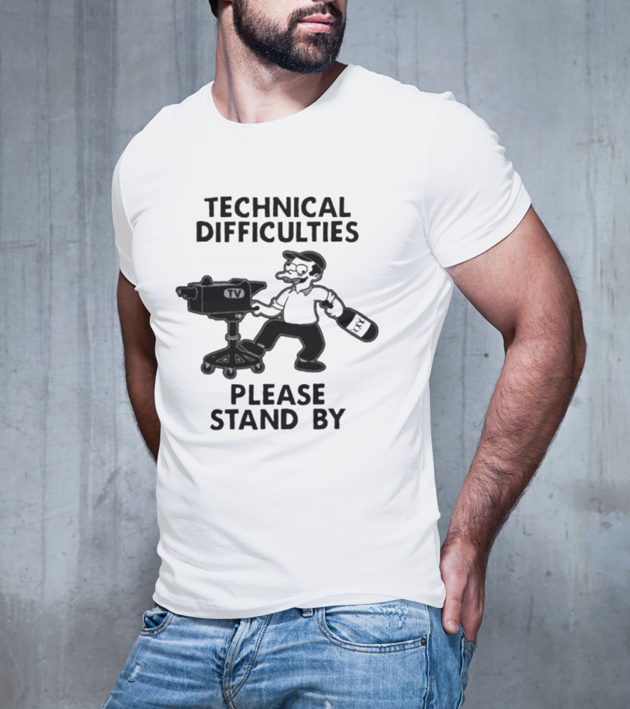 Technical Difficulties Please Stand By Camera Man TV T-Shirt