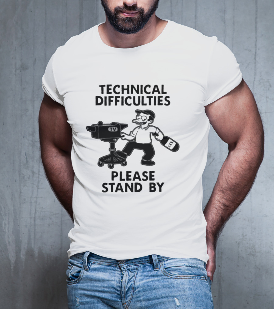 Technical Difficulties Please Stand By Camera Man TV T-Shirt