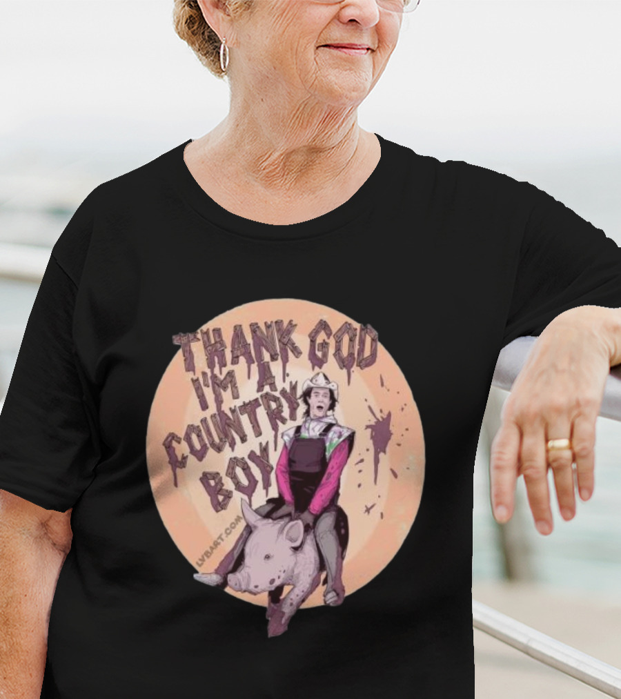 Thank God I'm A Country Boy Riding Pigman T-Shirt