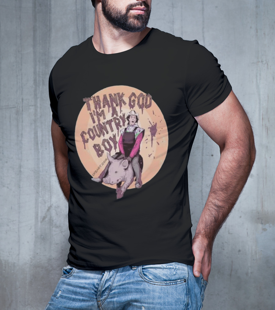 Thank God I'm A Country Boy Riding Pigman T-Shirt