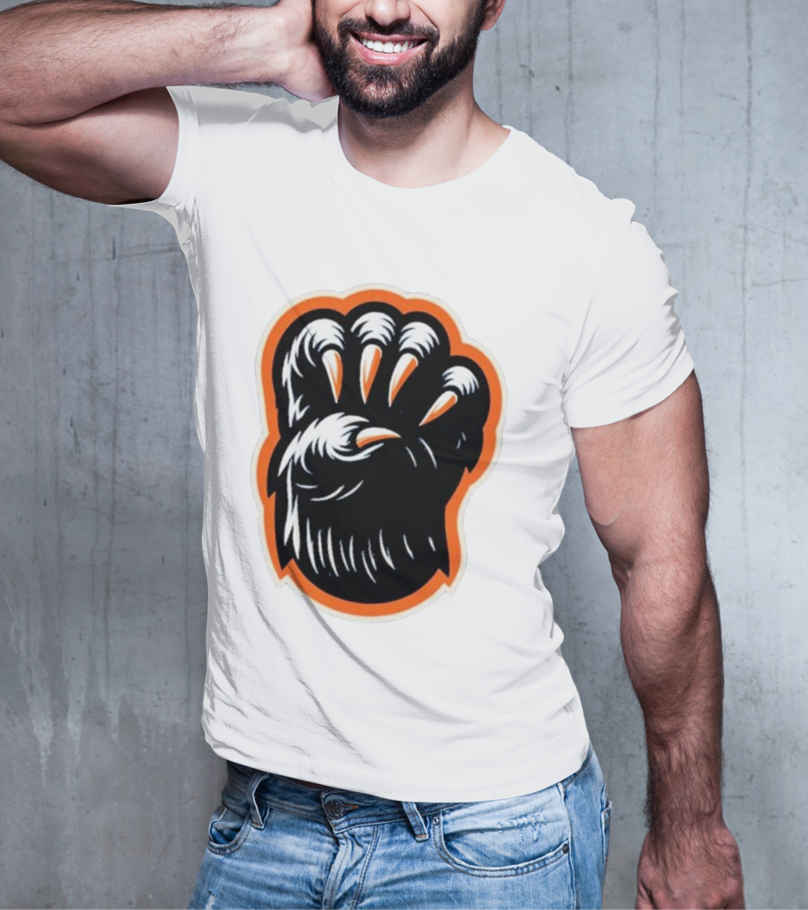 The Claw Foot Horror Paws Black Orange T-Shirt