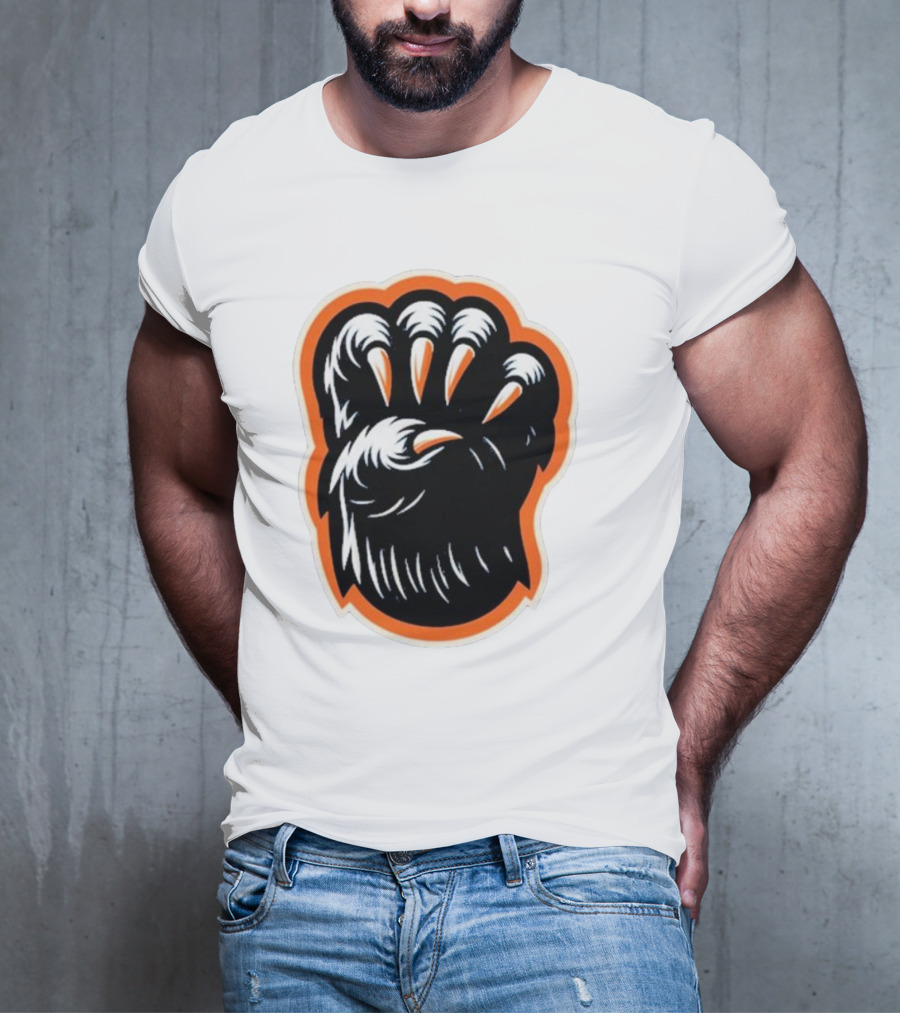 The Claw Foot Horror Paws Black Orange T-Shirt
