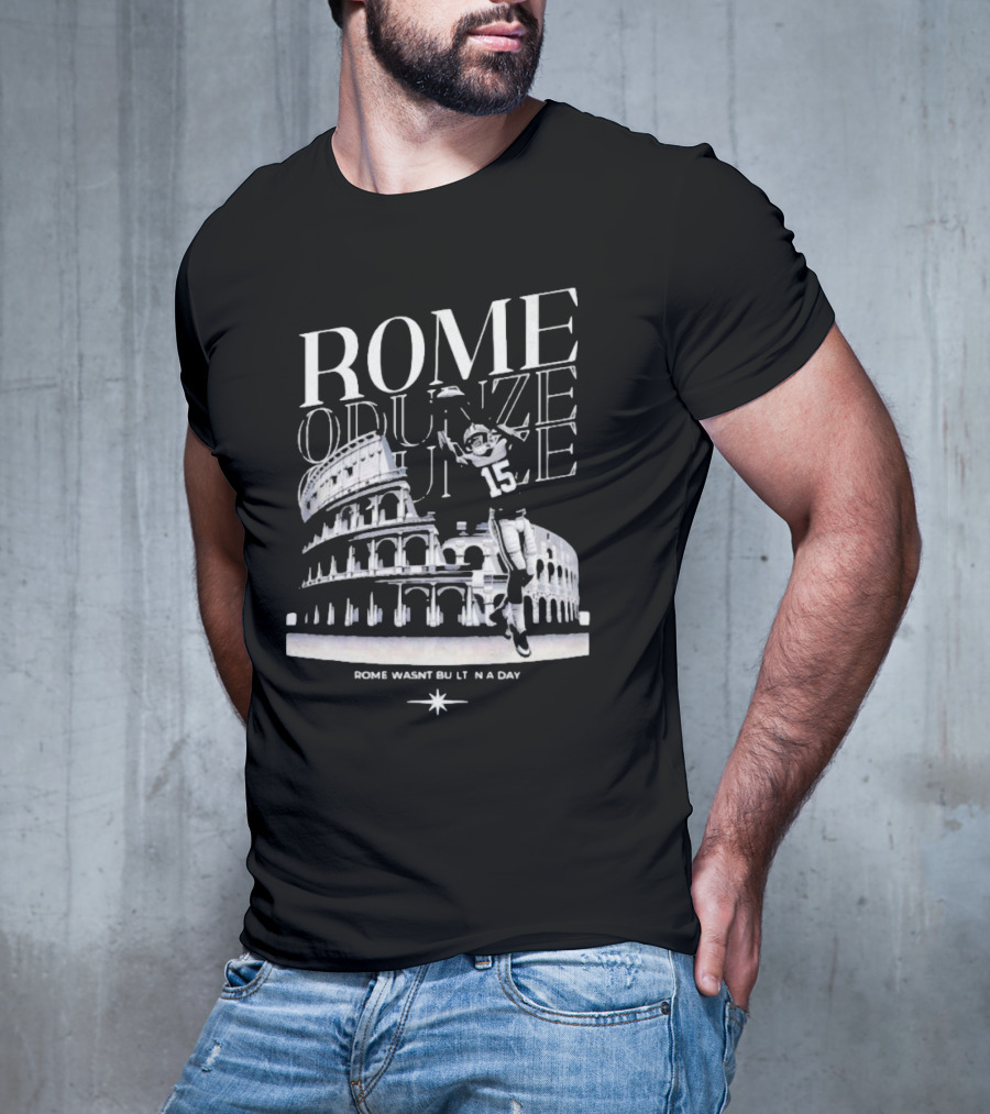 Rome Odunze Football Player Rome Wasn't Built In A Day Colosseum T-Shirt