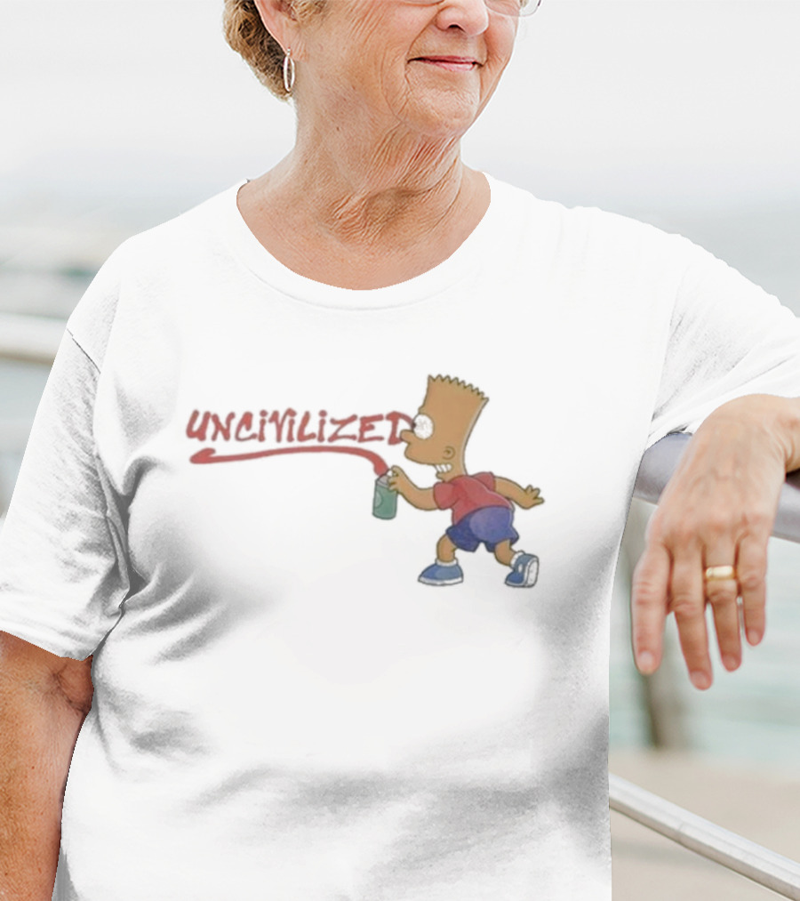 Uncivilized El Barto Graffiti Spray Can Iconic Character T-Shirt