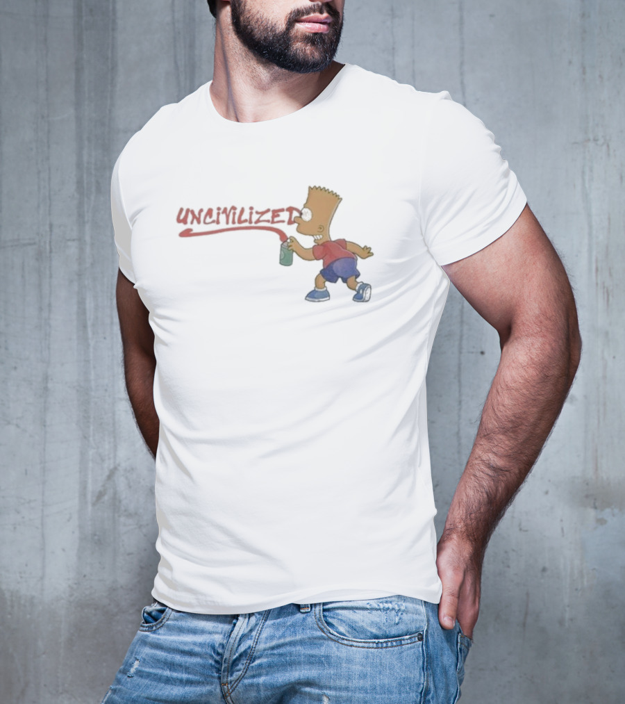 Uncivilized El Barto Graffiti Spray Can Iconic Character T-Shirt