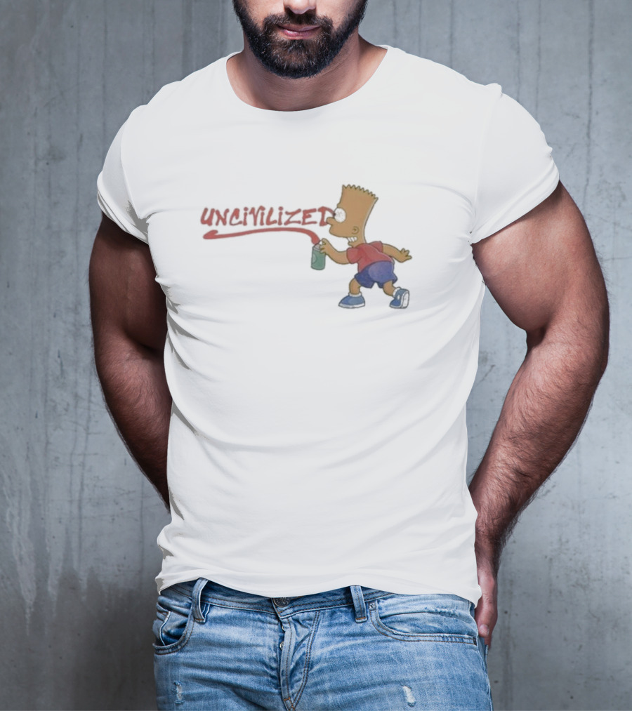 Uncivilized El Barto Graffiti Spray Can Iconic Character T-Shirt