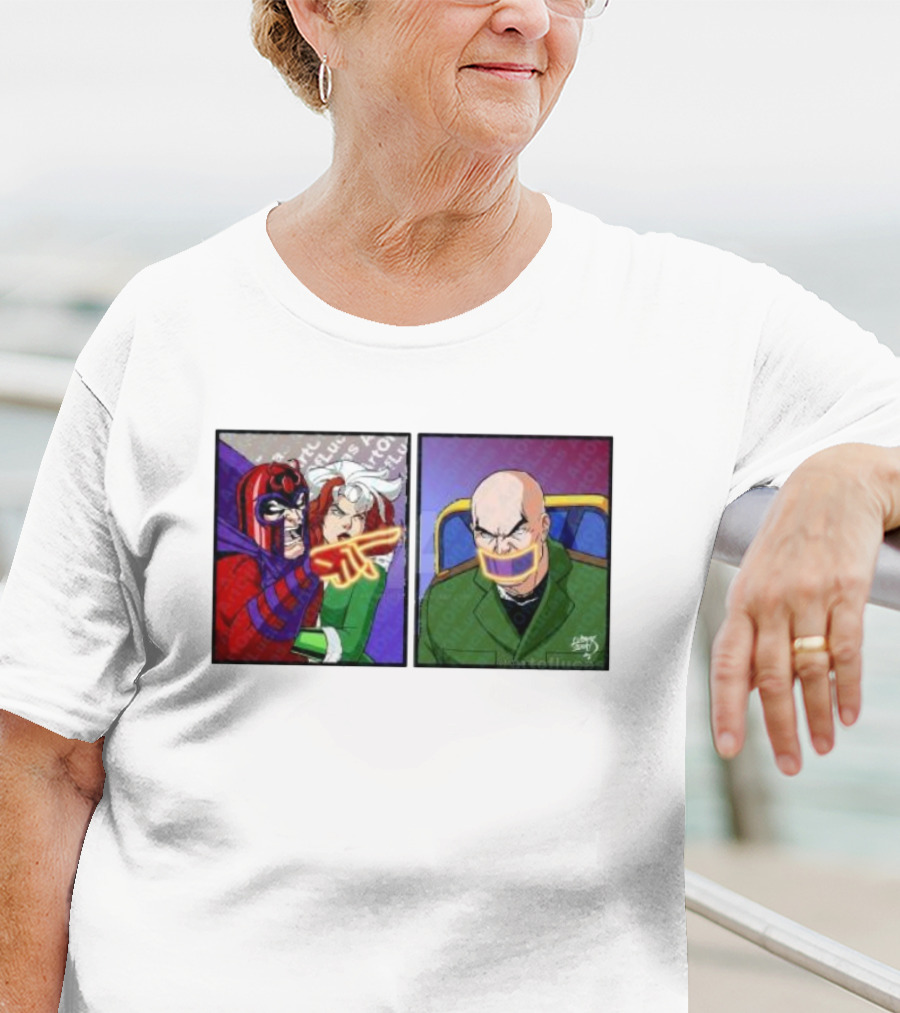 Magneto And Xavier Meme Panel With Pointing Gesture T-Shirt