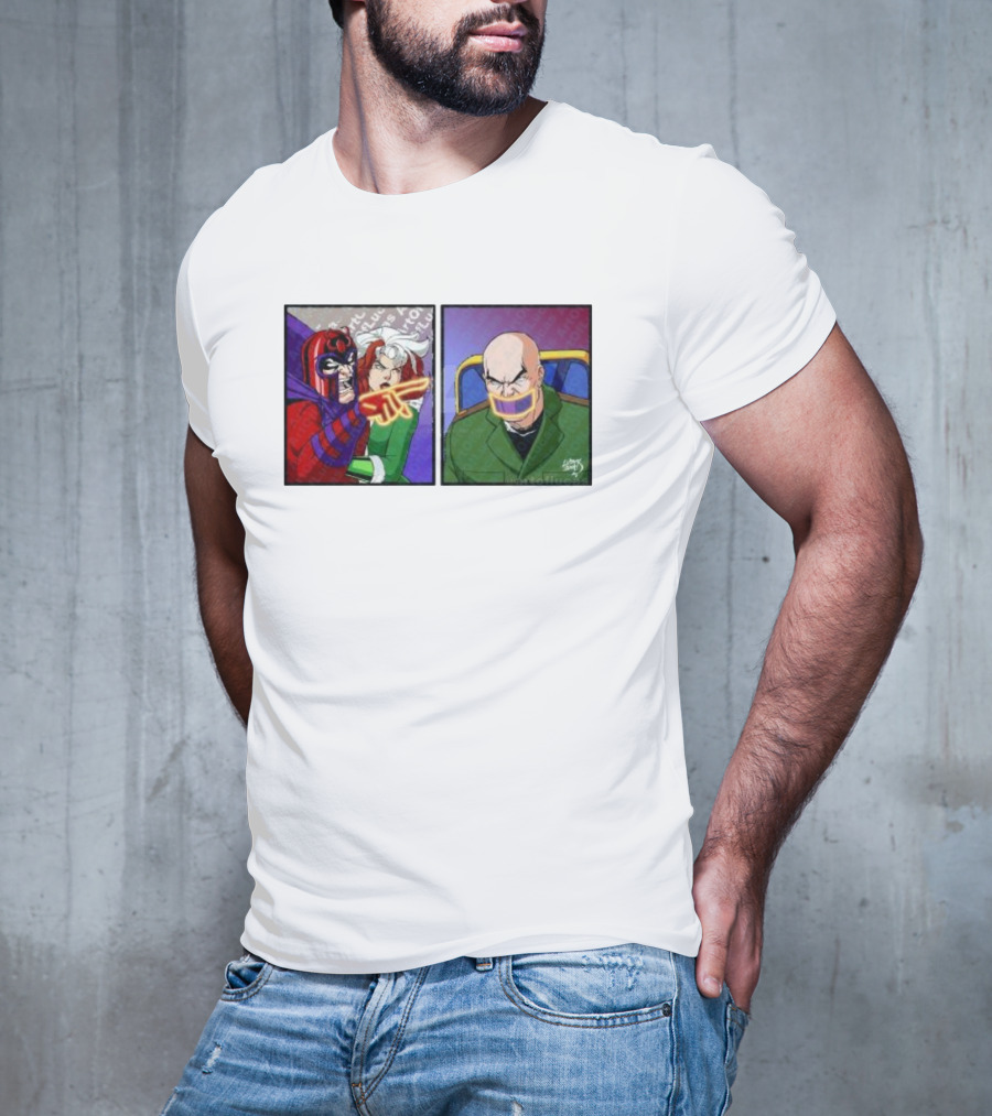 Magneto And Xavier Meme Panel With Pointing Gesture T-Shirt