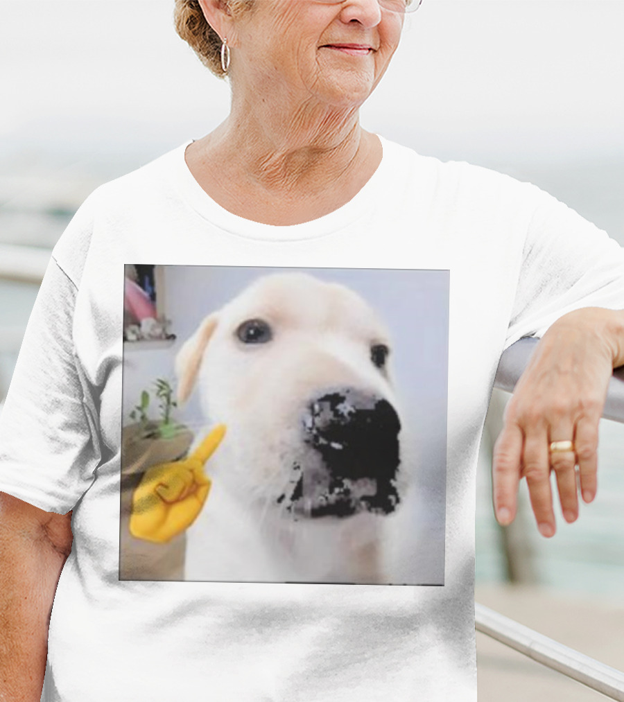 Mewing Cringe Cute Dog Meme Emoji Interaction T-Shirt
