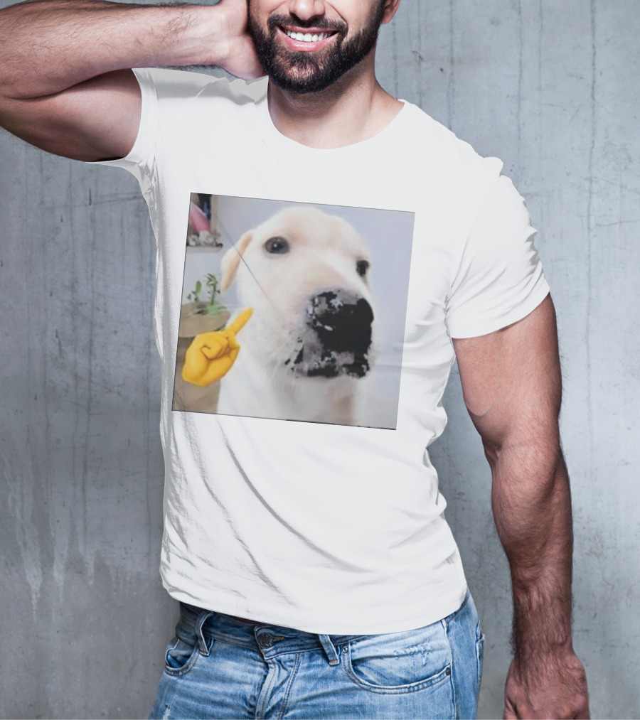 Mewing Cringe Cute Dog Meme Emoji Interaction T-Shirt
