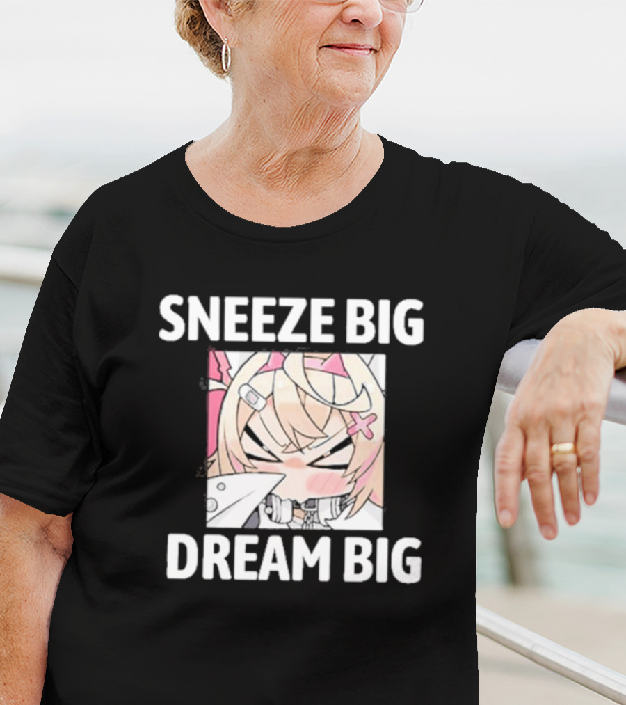 Sneeze Big Dream Big Mococo Anime Style Character T-Shirt