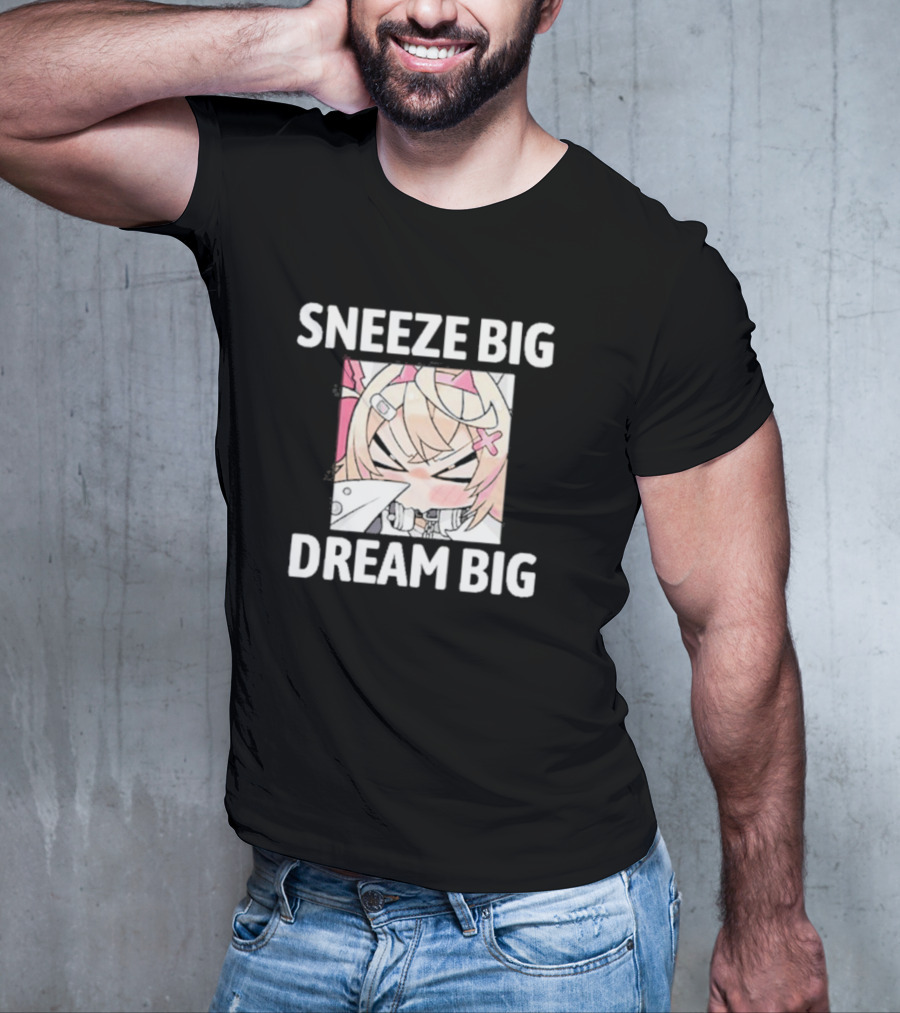 Sneeze Big Dream Big Mococo Anime Style Character T-Shirt