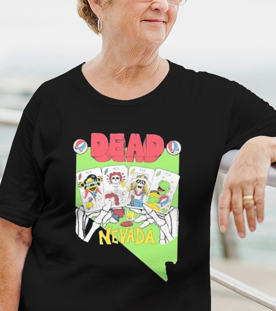 Dead Nevada United States Playing Cards Skeleton Hands T-Shirt
