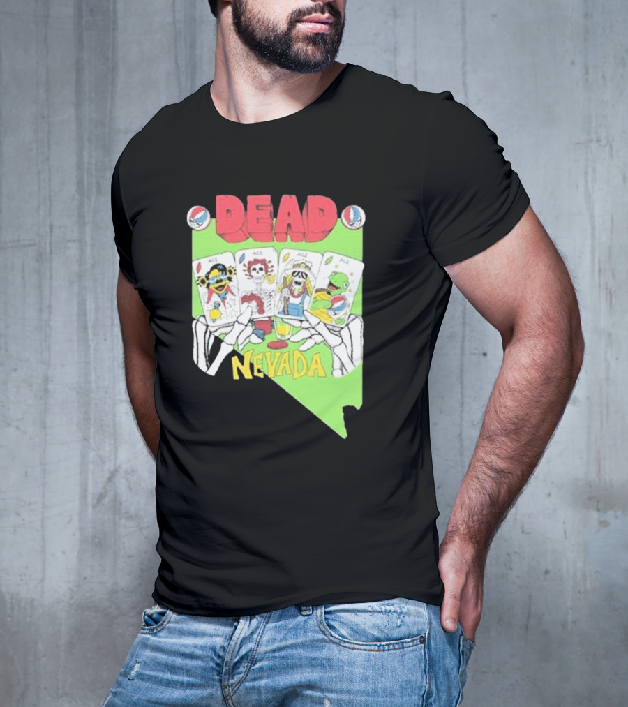 Dead Nevada United States Playing Cards Skeleton Hands T-Shirt