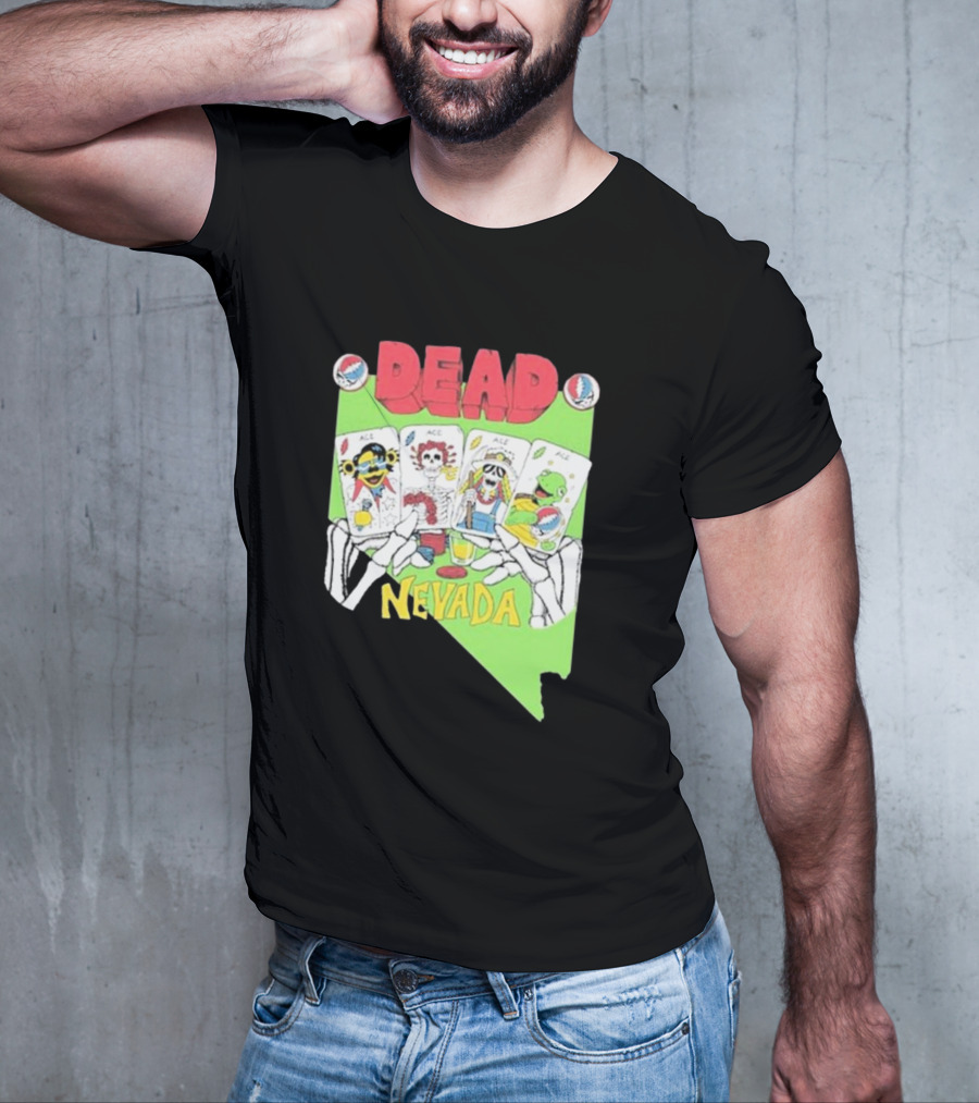 Dead Nevada United States Playing Cards Skeleton Hands T-Shirt