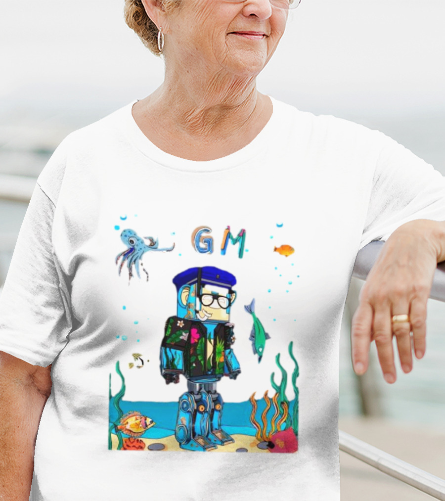 Marine Policeman NFT Robot Monkey Underwater Scene GM T-Shirt