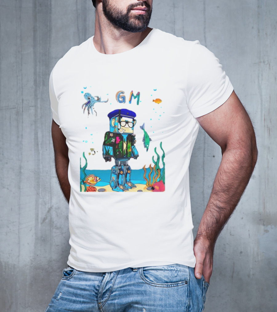 Marine Policeman NFT Robot Monkey Underwater Scene GM T-Shirt