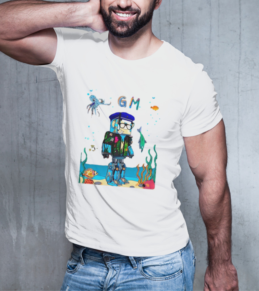 Marine Policeman NFT Robot Monkey Underwater Scene GM T-Shirt