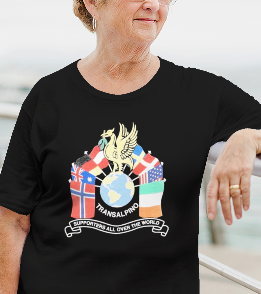 Transalpino Global Supporters With Flags And Globe Emblem T-Shirt