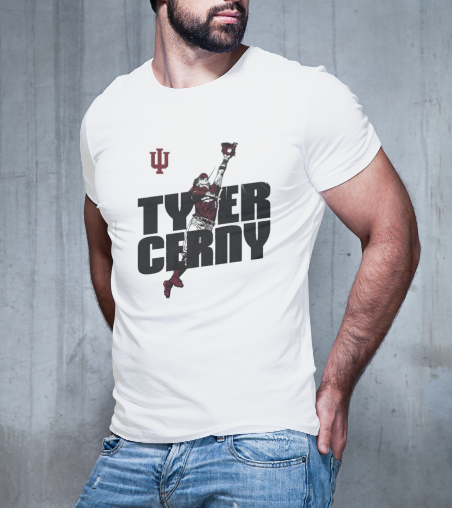 Tyler Cerny Baseball Indiana University Jumping Catch T-Shirt