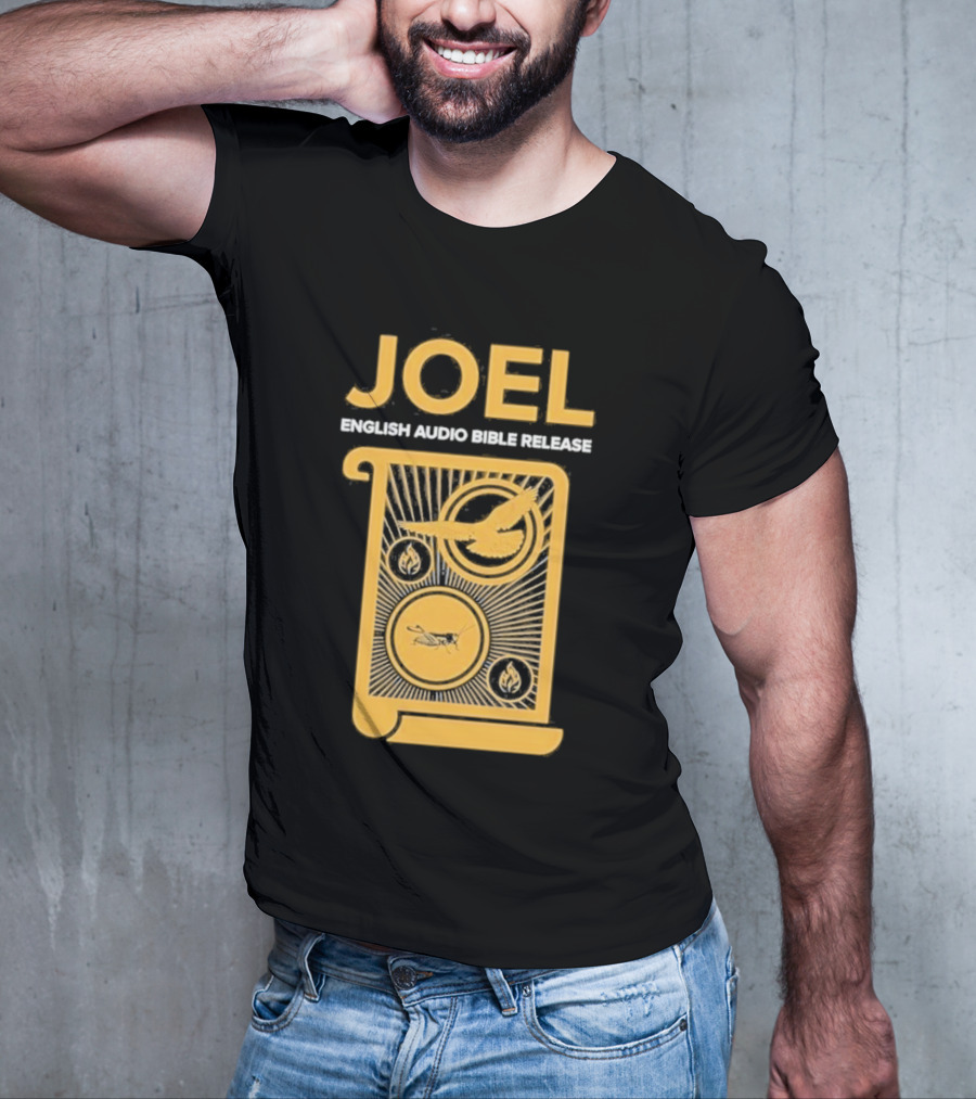 JOEL English Audio Bible Release Scroll Locust Bird Flame Icons T-Shirt