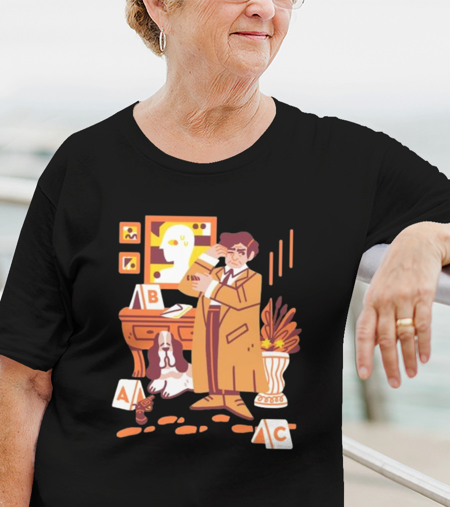 Just One More Thing Columbo Detective Classic Scene With Dog And ABC Cards T-Shirt