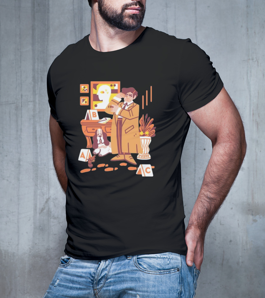Just One More Thing Columbo Detective Classic Scene With Dog And ABC Cards T-Shirt