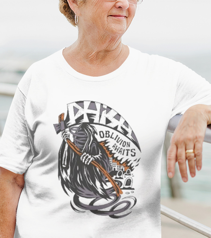 Phish Oblivion Awaits Grim Reaper With Scythe And Graveyard Scene T-Shirt