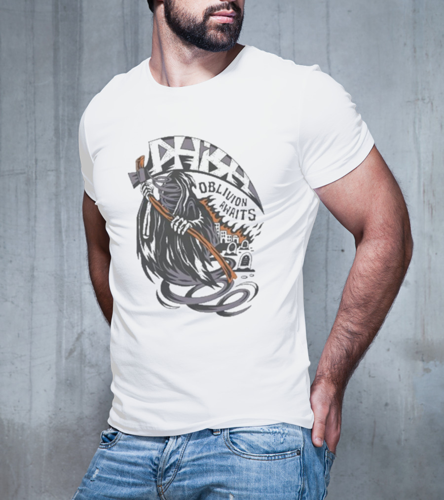 Phish Oblivion Awaits Grim Reaper With Scythe And Graveyard Scene T-Shirt