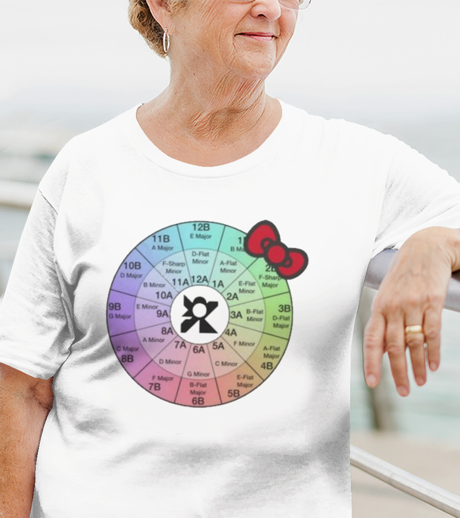 Ramonpang Djs Only Color Wheel Music Key Chart With Hello Kitty Bow T-Shirt