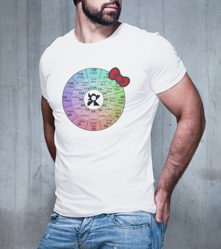 Ramonpang Djs Only Color Wheel Music Key Chart With Hello Kitty Bow T-Shirt