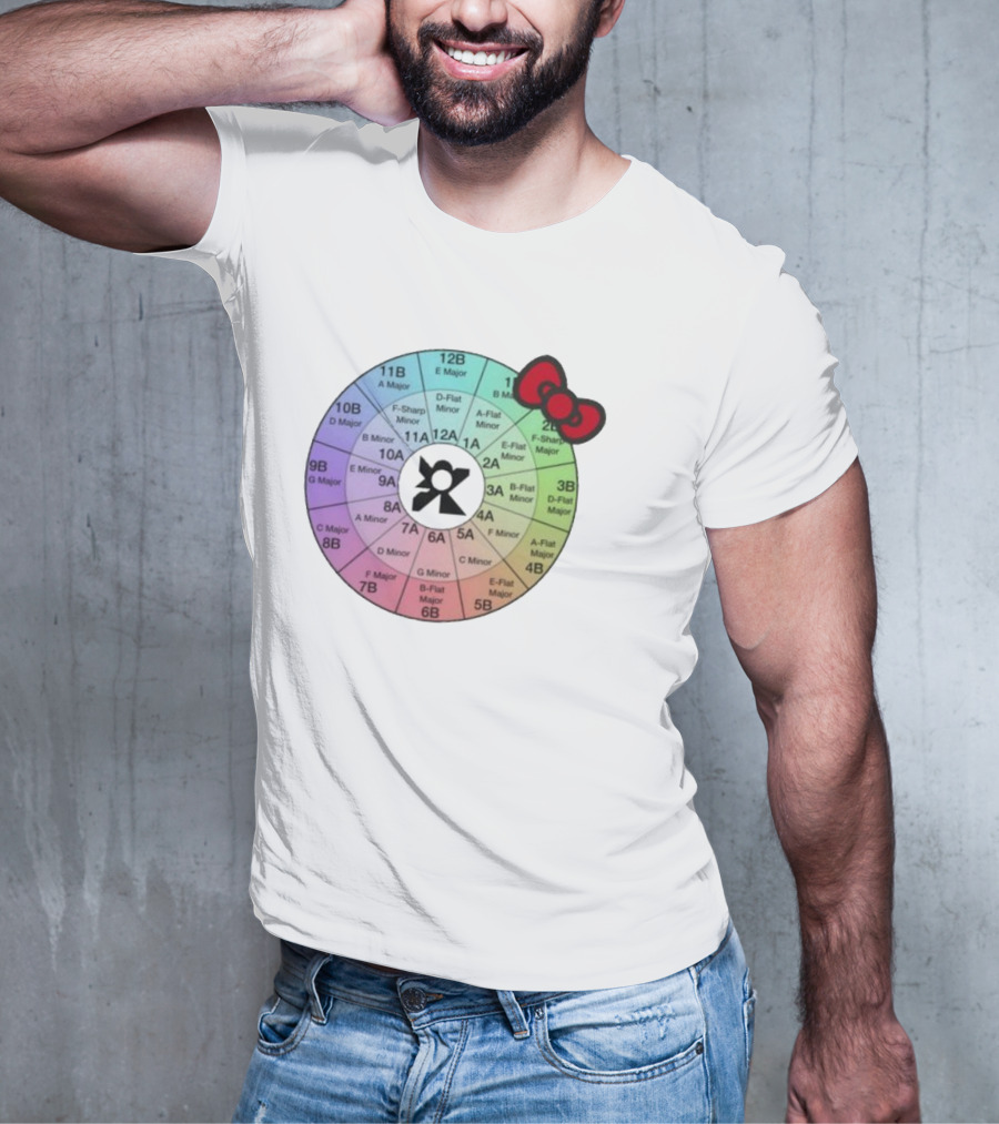 Ramonpang Djs Only Color Wheel Music Key Chart With Hello Kitty Bow T-Shirt
