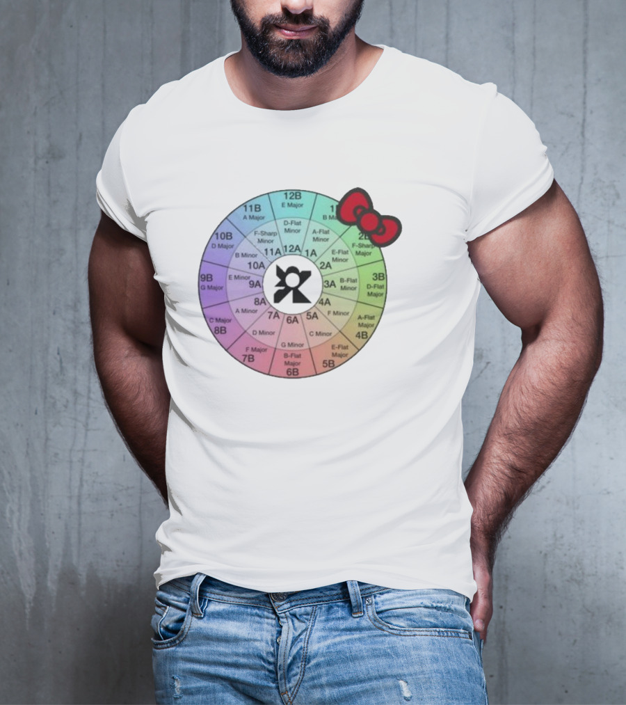 Ramonpang Djs Only Color Wheel Music Key Chart With Hello Kitty Bow T-Shirt
