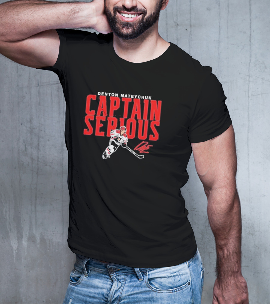 Denton Mateychuk Captain Serious Signature Hockey Player T-Shirt