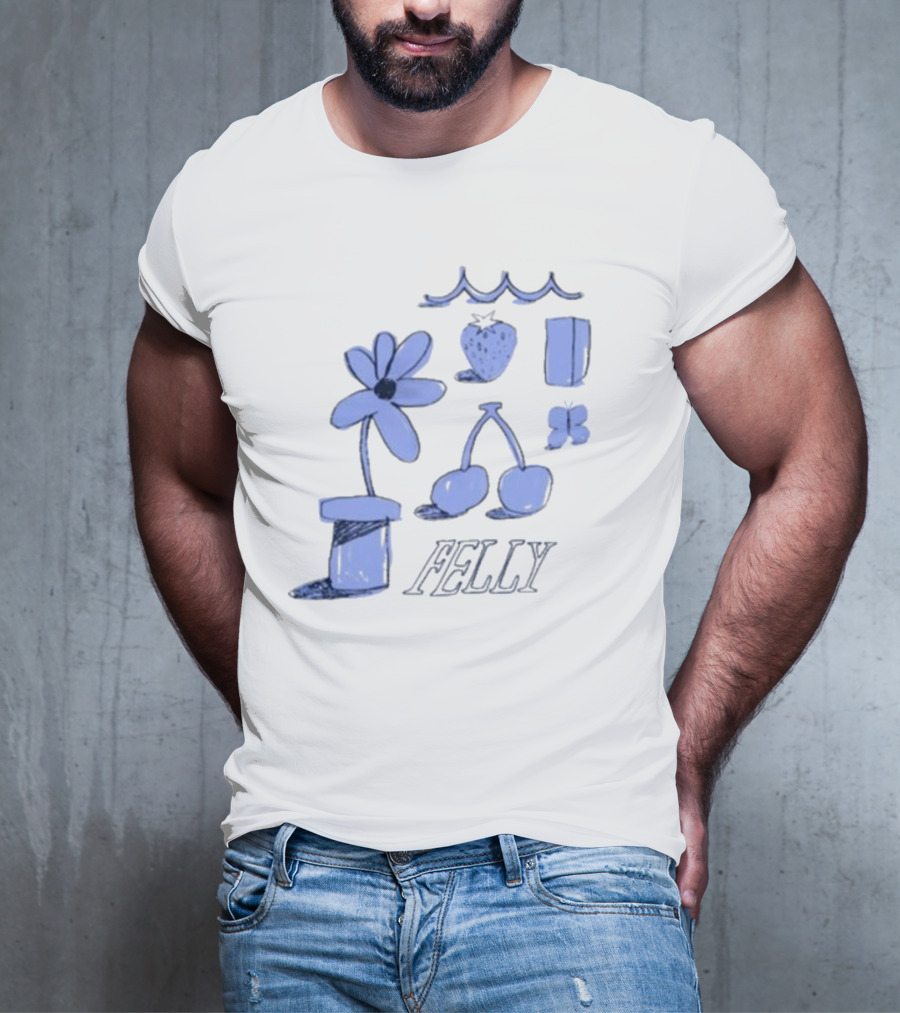 Felly Flower Heart Cherry Butterfly Wavy T-Shirt